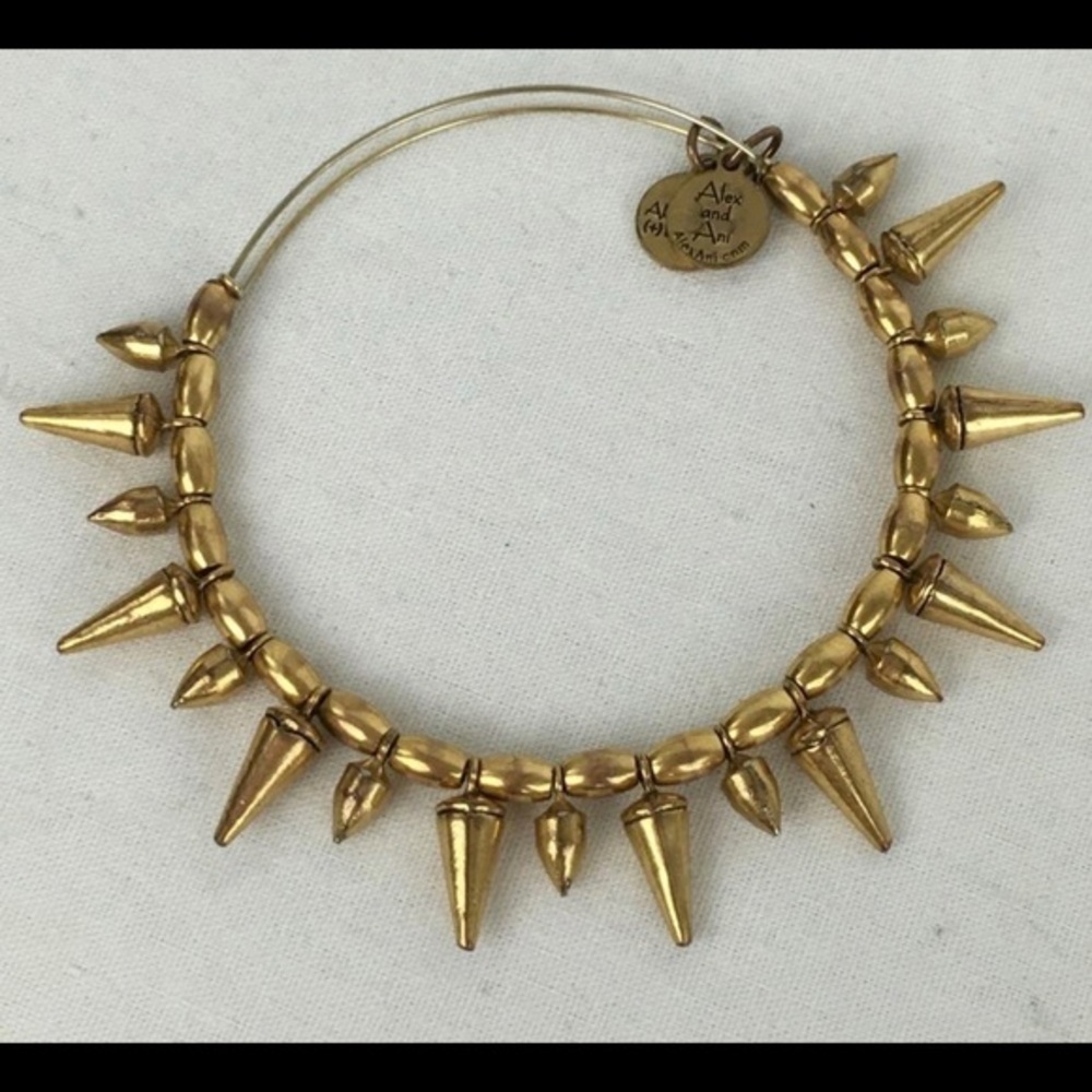 Alex & Ani Burnt Gold Spike Bangle Bracelet​​​​​​​​